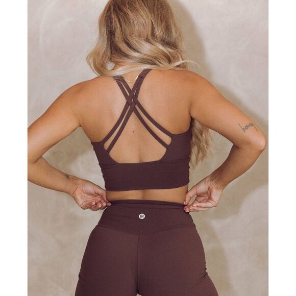 Astoria LUXE BALANCE Sports Crop Bra Espresso - Picture 1 of 6